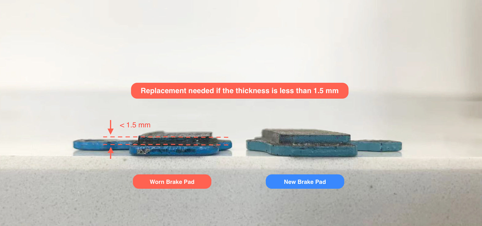 How to check the thickness of brake pads