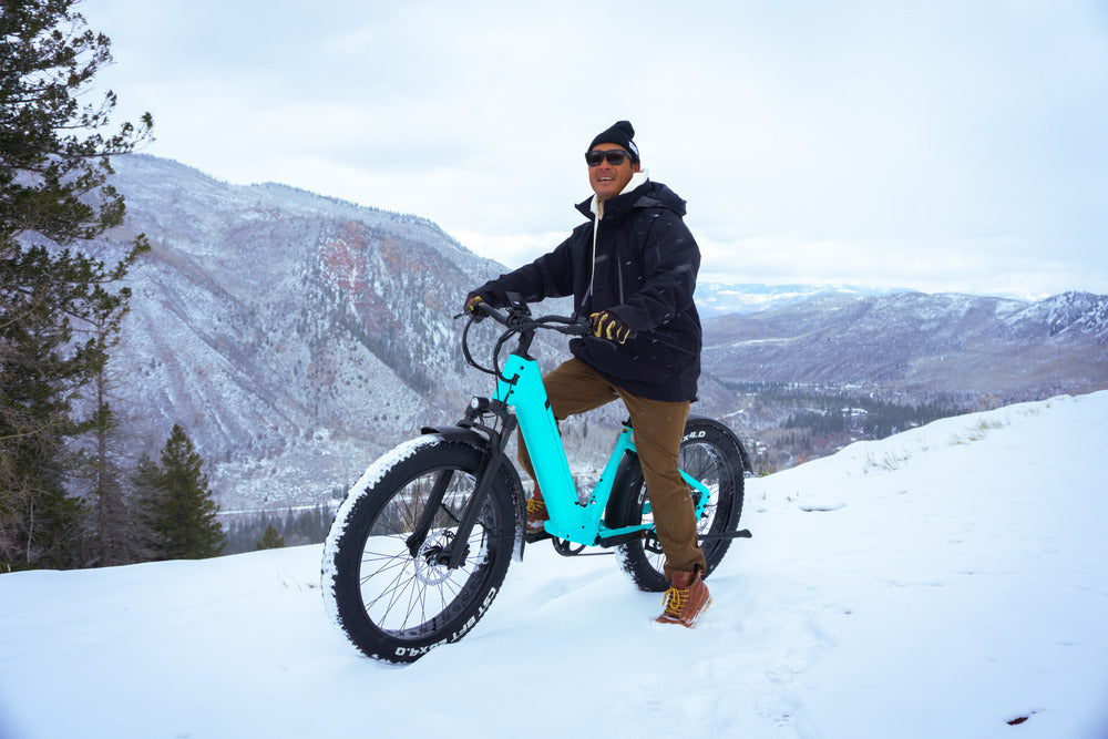 all terrain electric bicycle Troxus Explorer Plus Step-Thru piston hydraulic disc brakes ensure reliable stopping power at the 28MPH top speed (adjustable to Class 2) V3 2.0 Folding Fat Tires