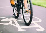 Cyclist in the bike lane