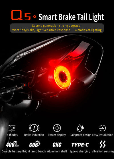 ROCKBROS Bicycle Smart Brake & Tail Light Q5
