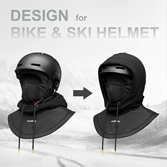 ROCKBROS balaclava designed for bike and ski helmet compatibility