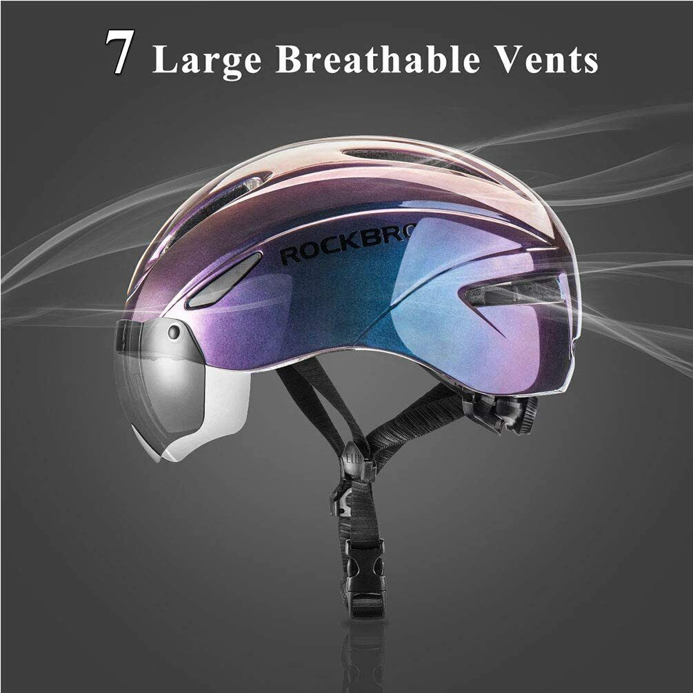 ROCKBROS Cycling Helmet With Goggles LED Light