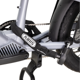ABUS 8800 chain lock secured on a bicycle frame for safety