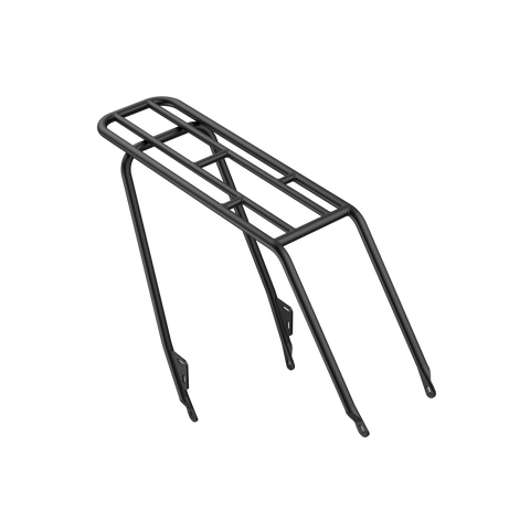 Black rear rack for Velotric Discover 1, holds up to 55 lbs.