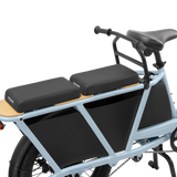 Velotric Packer 1 seat pad enhancing comfort for long rides with cushioned support.