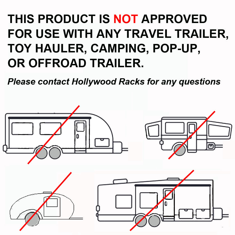 RV Rider E-Bike Rack not approved for travel trailers or campers.