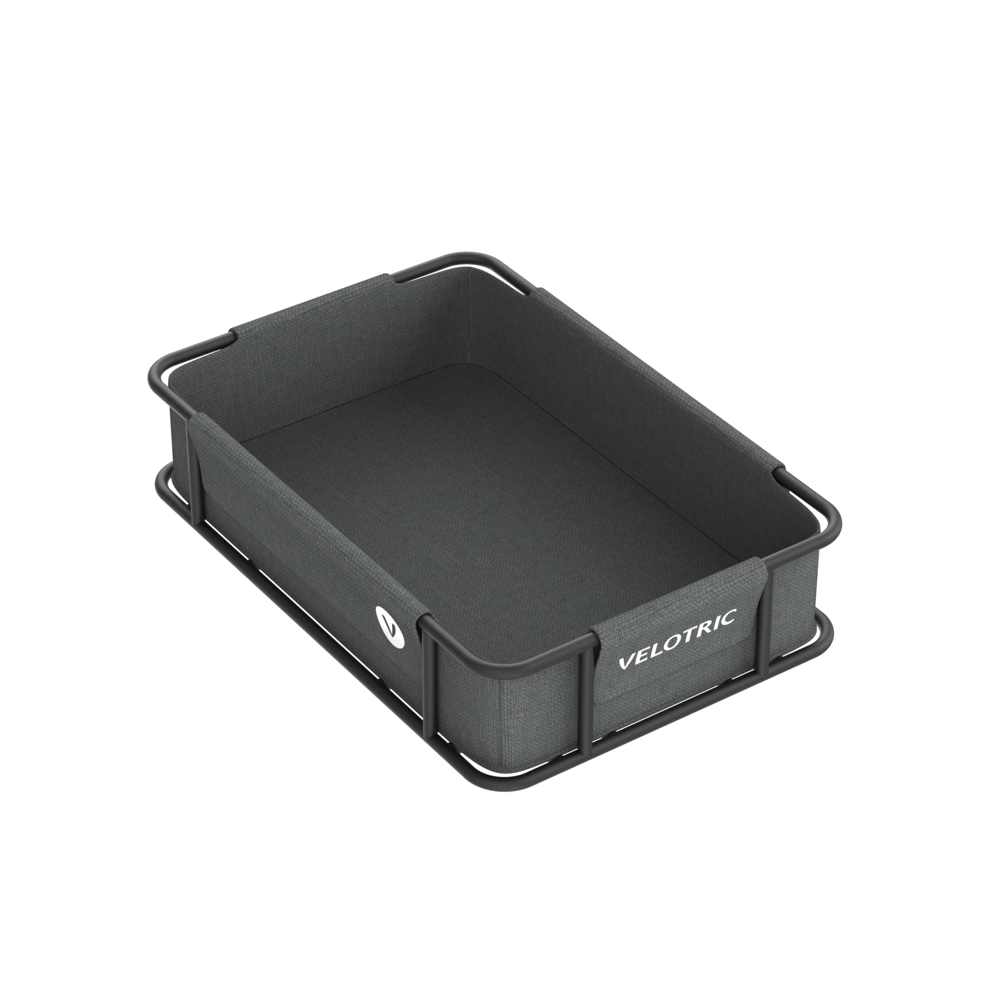 Velotric Packer 1 rear basket in gray with durable fabric lining