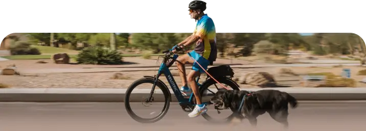 Rider comfortably riding the Velotric Discover 3 with ComfortMax