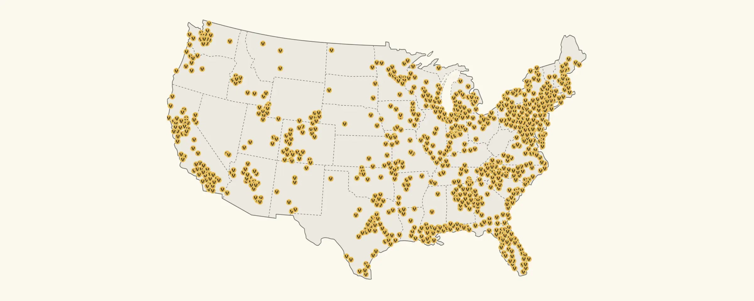 Partner bike shop map in the United States