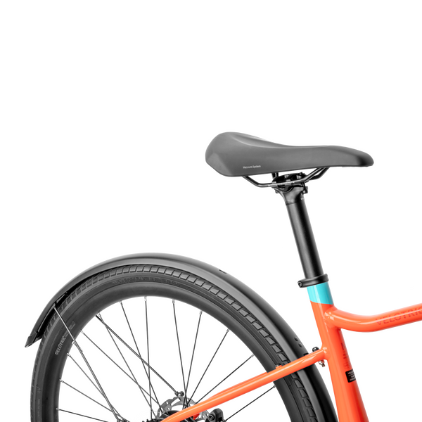 Close-up of Velotric T1 Series fender and seat on an electric bike
